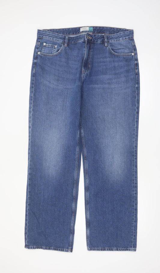 Next Women's Blue Mid Rise Straight Jeans Size 16 Regular