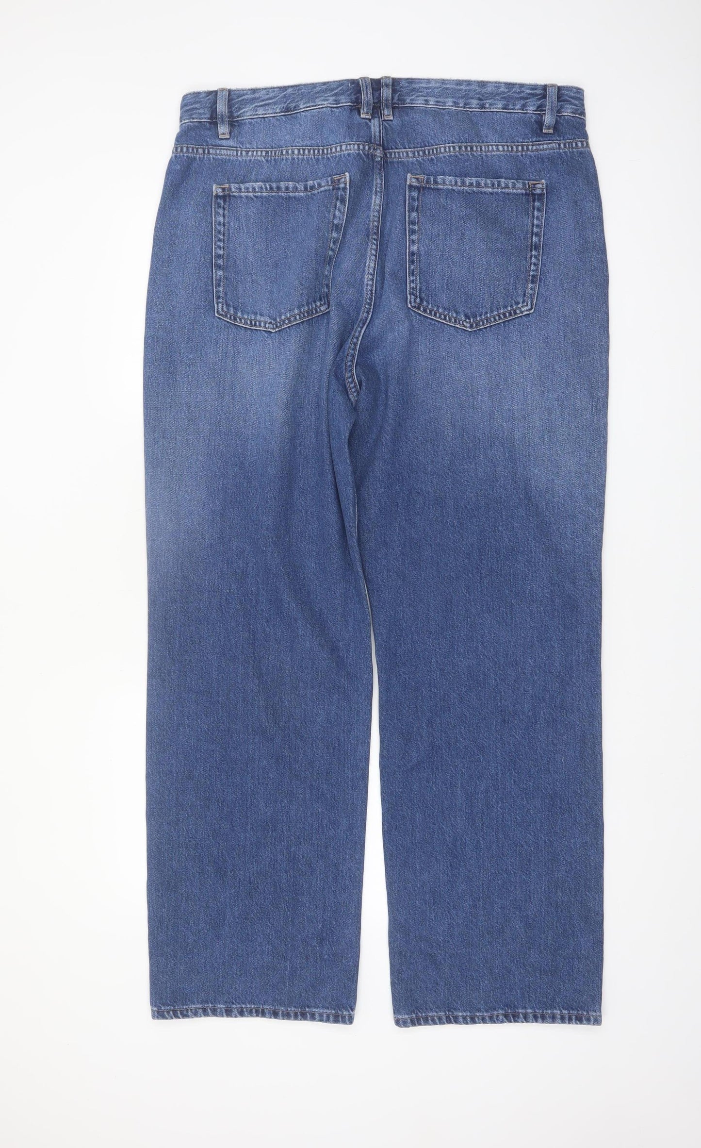 Next Women's Blue Mid Rise Straight Jeans Size 16 Regular