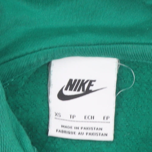 Nike Women’s Green XS Pullover Hoodie Sweatshirt Cotton Blend