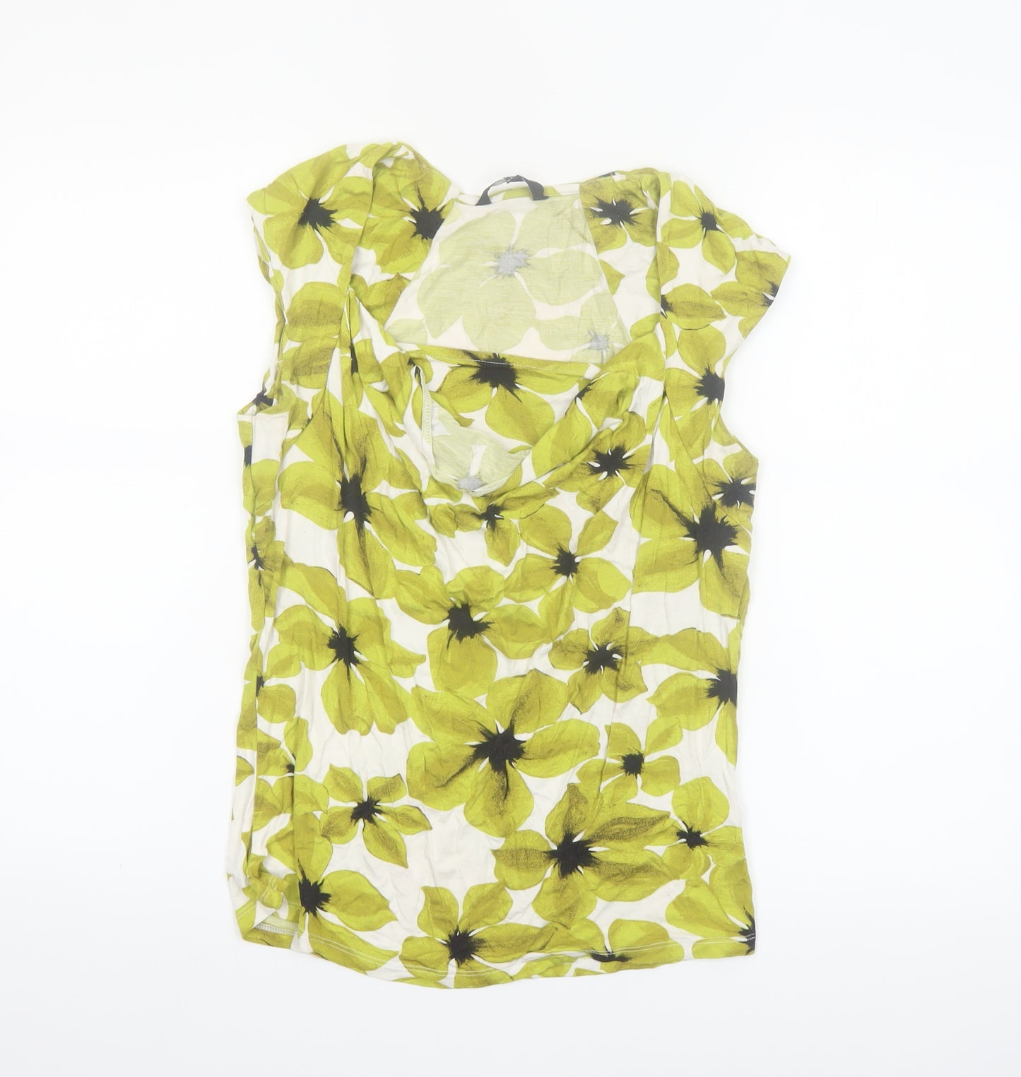 Debenhams Women’s Green Floral Petite Cowl Neck Sleeveless Blouse Size 14