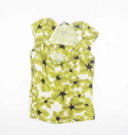 Debenhams Women’s Green Floral Petite Cowl Neck Sleeveless Blouse Size 14