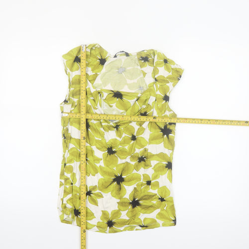 Debenhams Women’s Green Floral Petite Cowl Neck Sleeveless Blouse Size 14