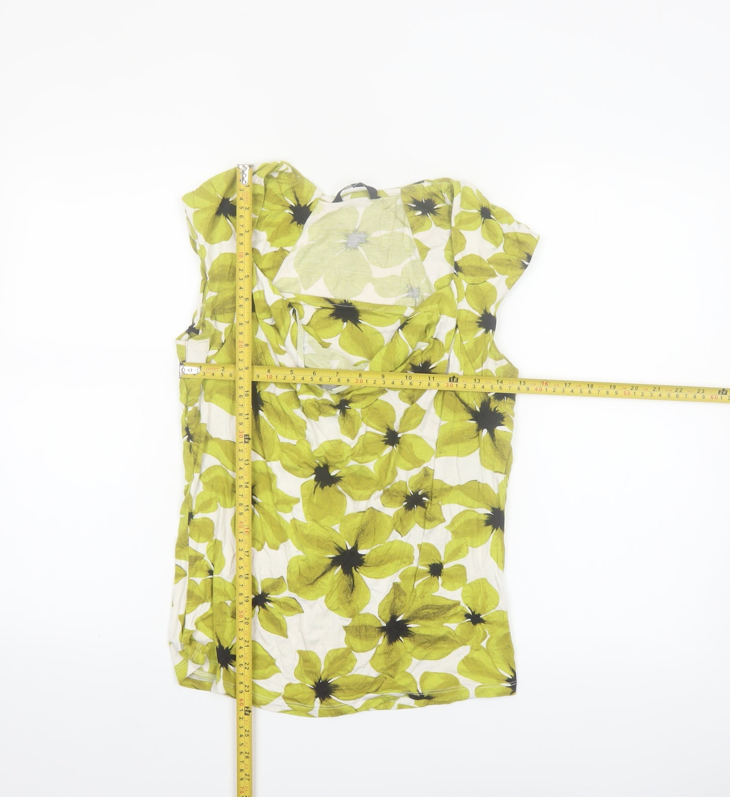 Debenhams Women’s Green Floral Petite Cowl Neck Sleeveless Blouse Size 14