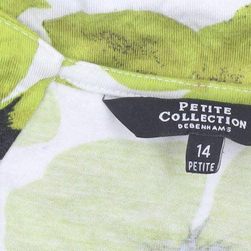 Debenhams Women’s Green Floral Petite Cowl Neck Sleeveless Blouse Size 14