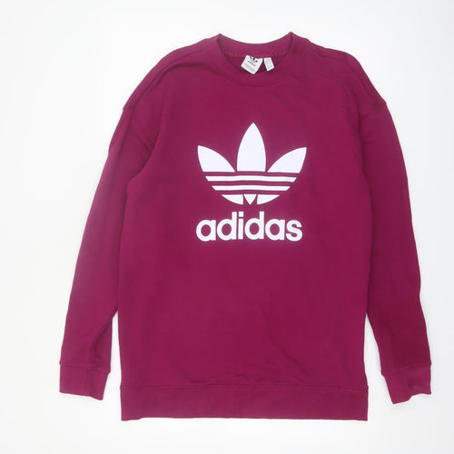 Adidas Womens Purple Crew Neck Logo Sweatshirt UK 12
