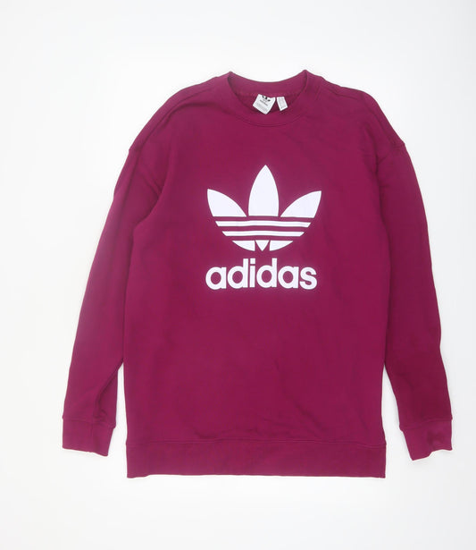 Adidas Womens Purple Crew Neck Logo Sweatshirt UK 12