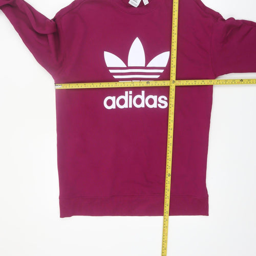 Adidas Womens Purple Crew Neck Logo Sweatshirt UK 12