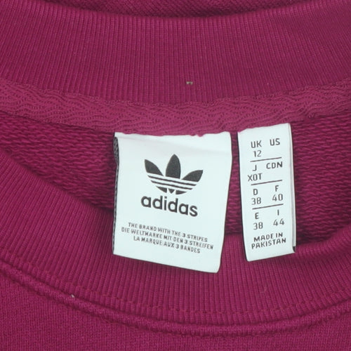 Adidas Womens Purple Crew Neck Logo Sweatshirt UK 12