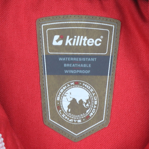 Killtec Women's Red Hooded Parka Jacket Size 14 Waterproof Windproof