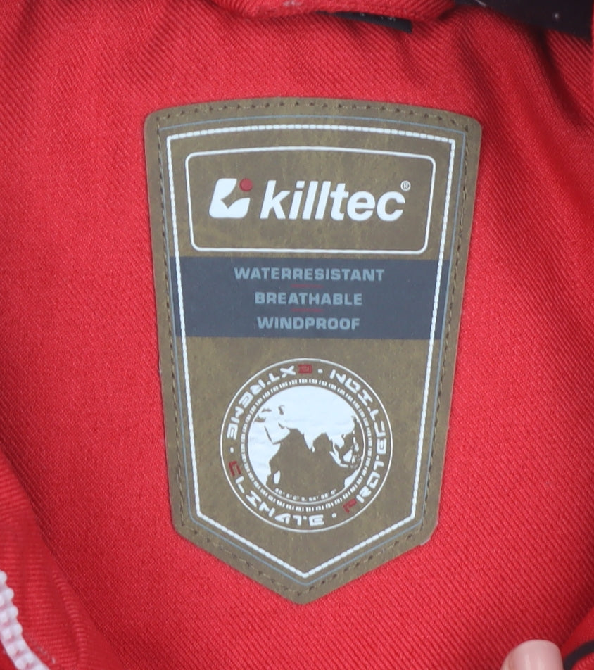 Killtec Women's Red Hooded Parka Jacket Size 14 Waterproof Windproof
