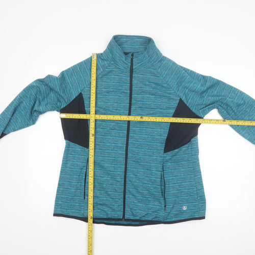 Dunnes Stores Women Blue Track Jacket Size L Lightweight Zip Activewear