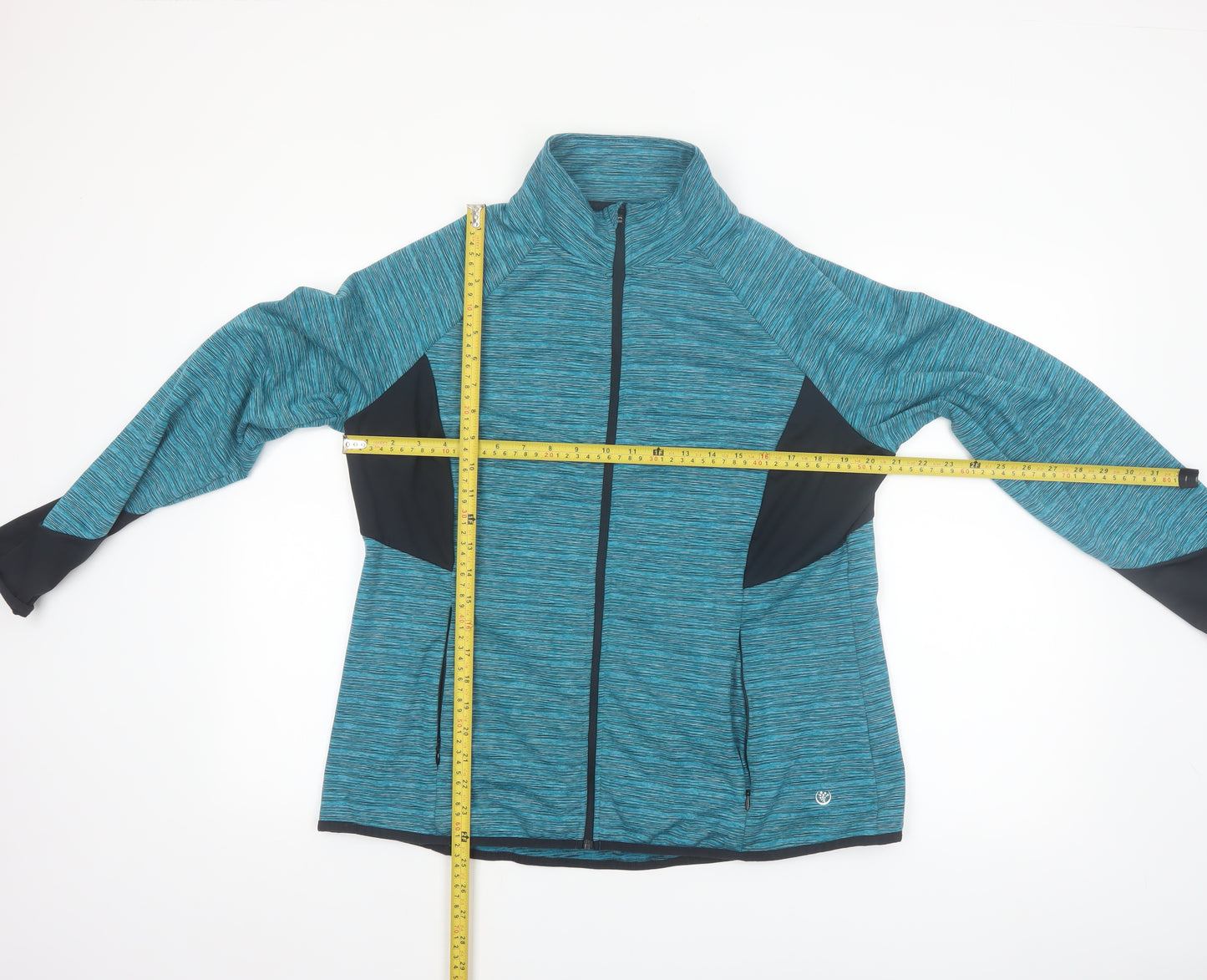 Dunnes Stores Women Blue Track Jacket Size L Lightweight Zip Activewear
