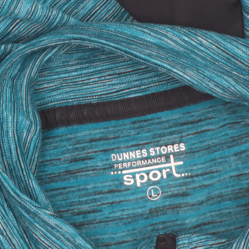 Dunnes Stores Women Blue Track Jacket Size L Lightweight Zip Activewear