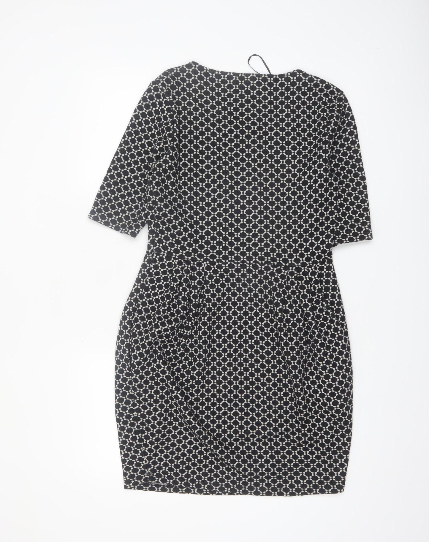 River Island Women’s Black Geometric Bodycon Dress Size 14