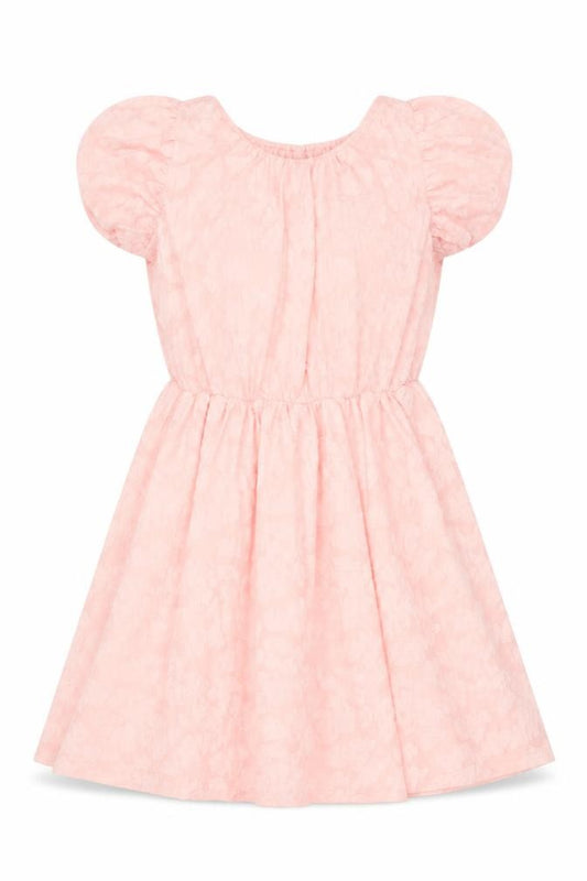 ZARA Girls Pink Bow Puff Sleeve Knee Length Dress Size 11-12 Years
