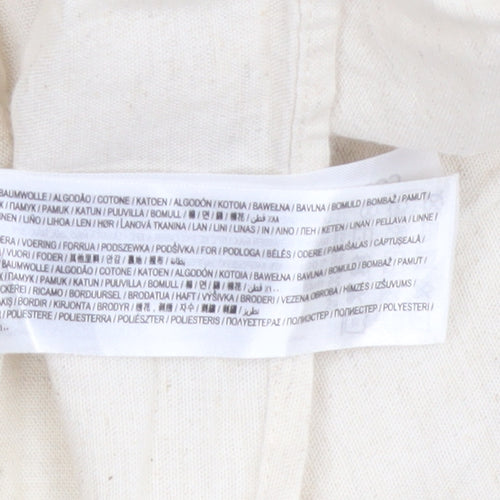 Mango Girls Ivory Embroidered Boho Cotton Linen Knee Length Dress 13-14 Years
