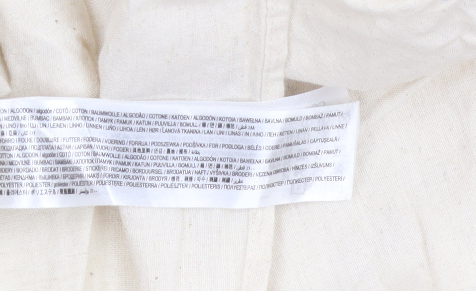 Mango Girls Ivory Embroidered Boho Cotton Linen Knee Length Dress 13-14 Years