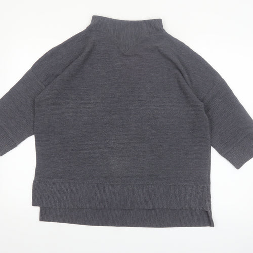 French Connection Womens Grey Mock Neck 3/4 Sleeve Top XS