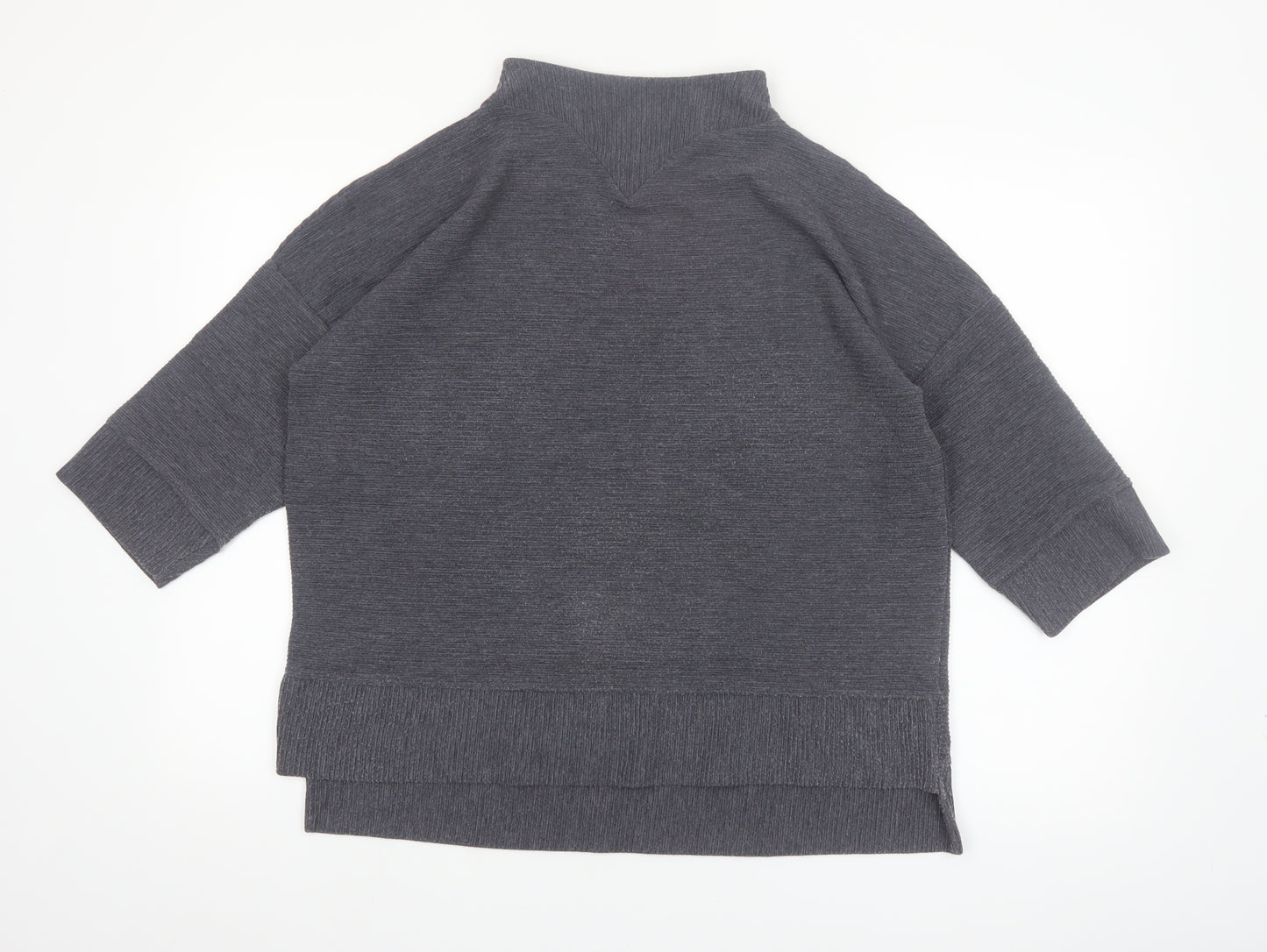 French Connection Womens Grey Mock Neck 3/4 Sleeve Top XS