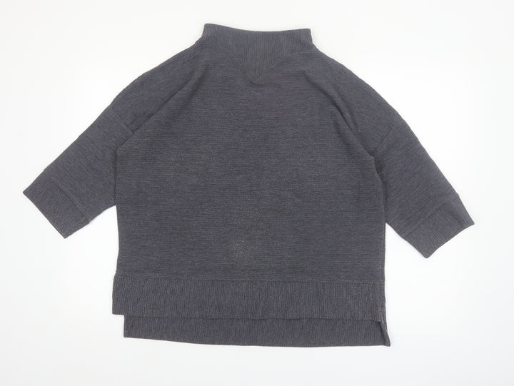 French Connection Womens Grey Mock Neck 3/4 Sleeve Top XS