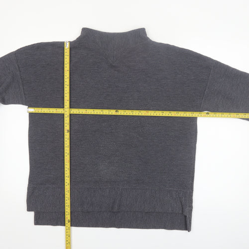 French Connection Womens Grey Mock Neck 3/4 Sleeve Top XS