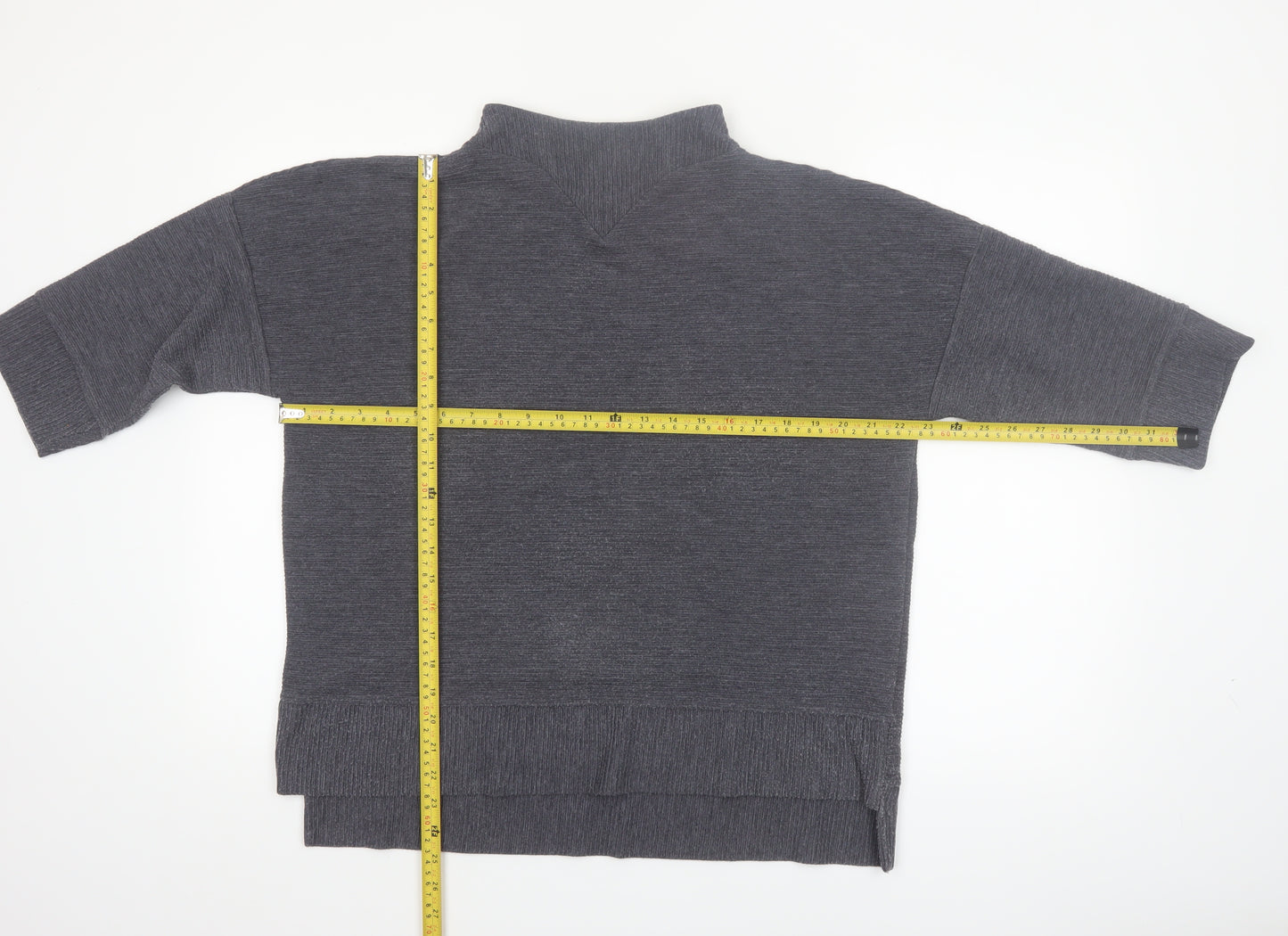 French Connection Womens Grey Mock Neck 3/4 Sleeve Top XS