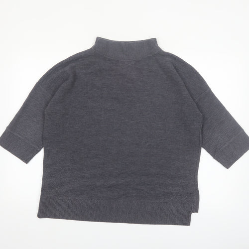 French Connection Womens Grey Mock Neck 3/4 Sleeve Top XS