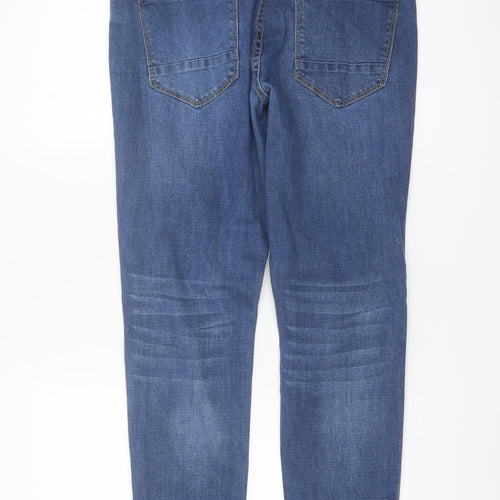 boohooMAN Men's Blue Slim Fit Denim Jeans Size 36 Mid Rise Skinny Style