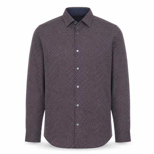 Ted Baker Men’s Blue Geometric Long Sleeve Cotton Shirt Size L