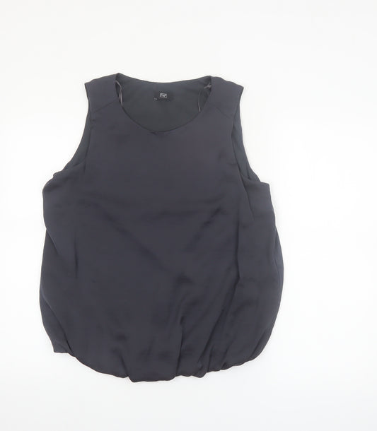 F&F Women's Black Sleeveless Scoop Neck Basic Blouse Size 14