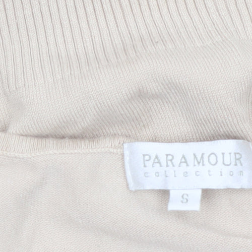 Paramour Collection Women’s Beige V-Neck Slim Knit Jumper Size S