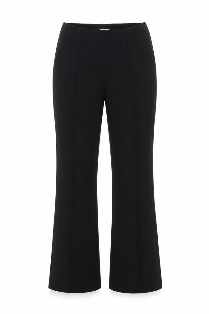 Front view of Savida Women's Black Flared Dress Pants Trousers, size 12