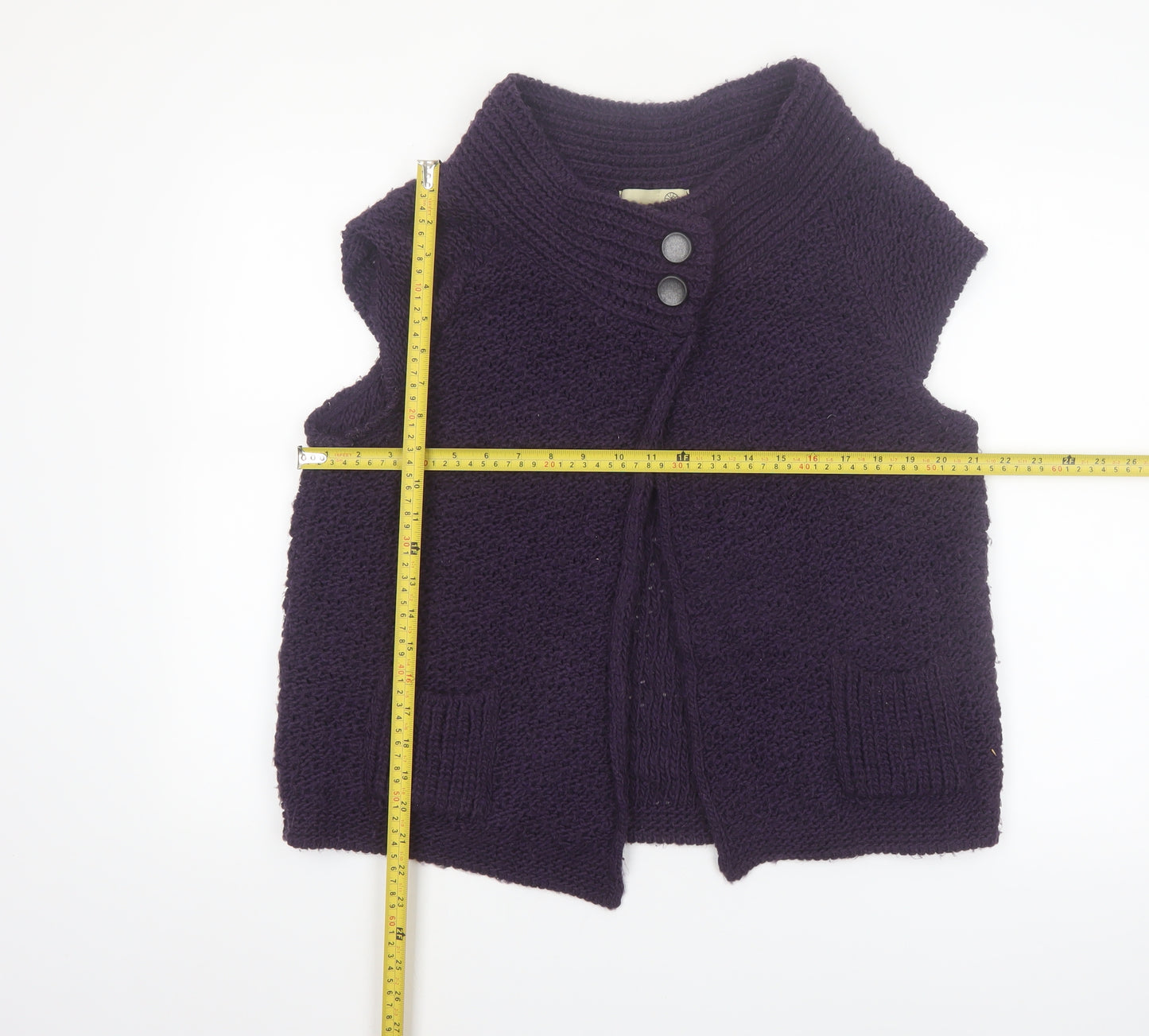 Oonagh O'Neill Women's Purple Chunky Knit Sleeveless Vest L
