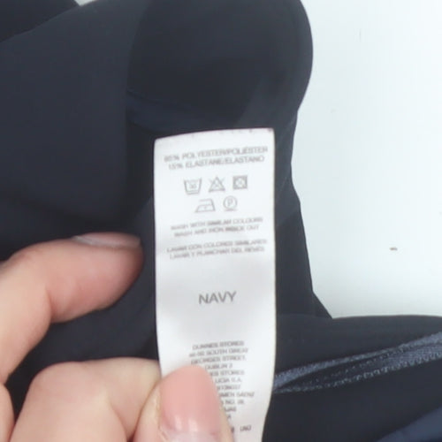 Savida Women's Navy Blue Slim Fit Stretch Dress Trousers Size 10