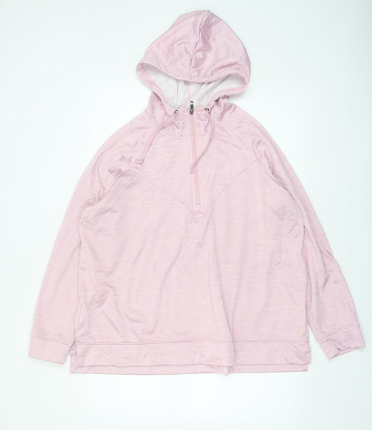Business Strokes Sport Pink Half Zip Hooded Sweatshirt XL Women's