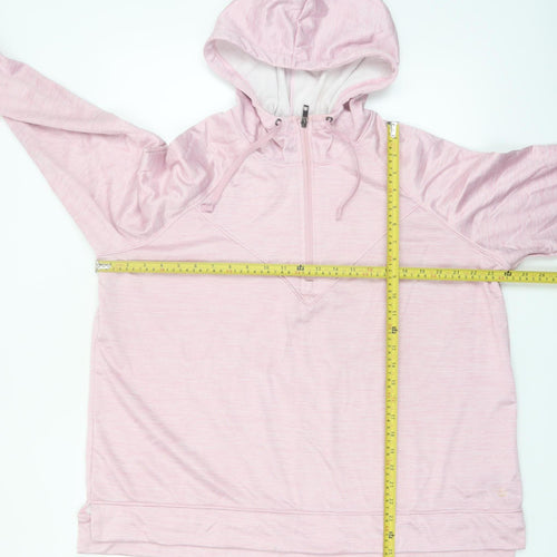 Business Strokes Sport Pink Half Zip Hooded Sweatshirt XL Women's