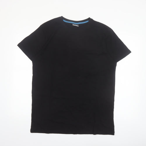 Alphar One Mens Black Crew Neck Short Sleeve Cotton T-Shirt XL