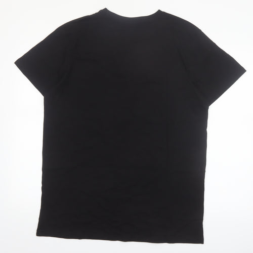 Alphar One Mens Black Crew Neck Short Sleeve Cotton T-Shirt XL