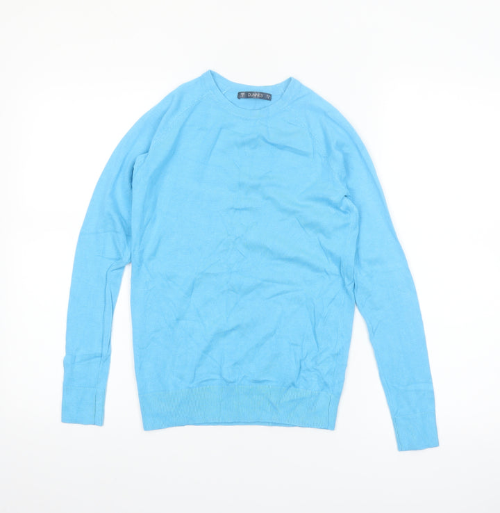 Dunnes Women Blue Crew Neck Long Sleeve Pullover Jumper Size S