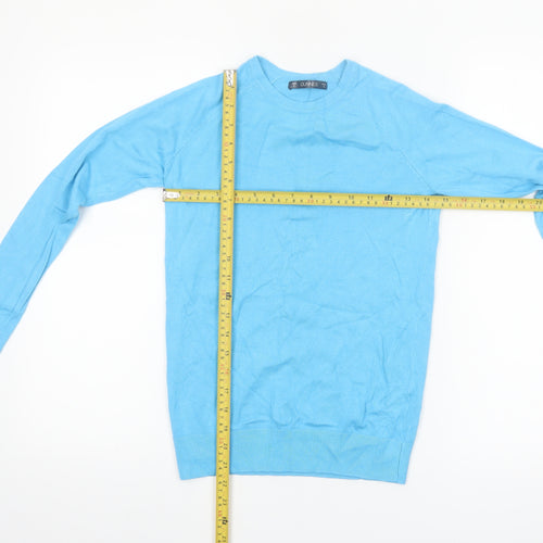 Dunnes Women Blue Crew Neck Long Sleeve Pullover Jumper Size S