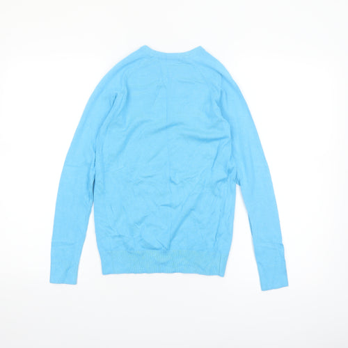 Dunnes Women Blue Crew Neck Long Sleeve Pullover Jumper Size S