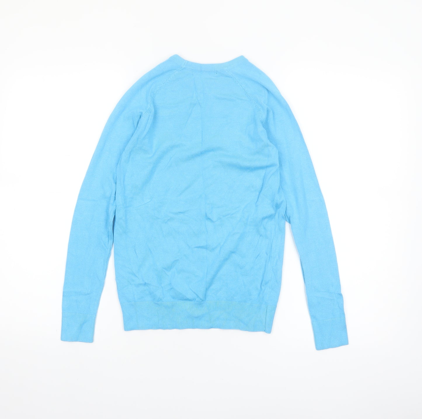 Dunnes Women Blue Crew Neck Long Sleeve Pullover Jumper Size S