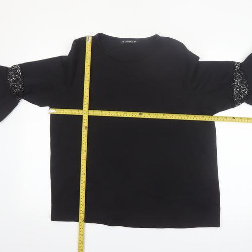Dunnes Women’s Black Cotton 3/4 Flared Sleeve Blouse Size L