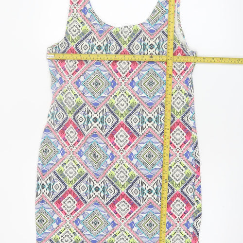New Look Women’s Multicoloured Geometric Bodycon Dress Size 18