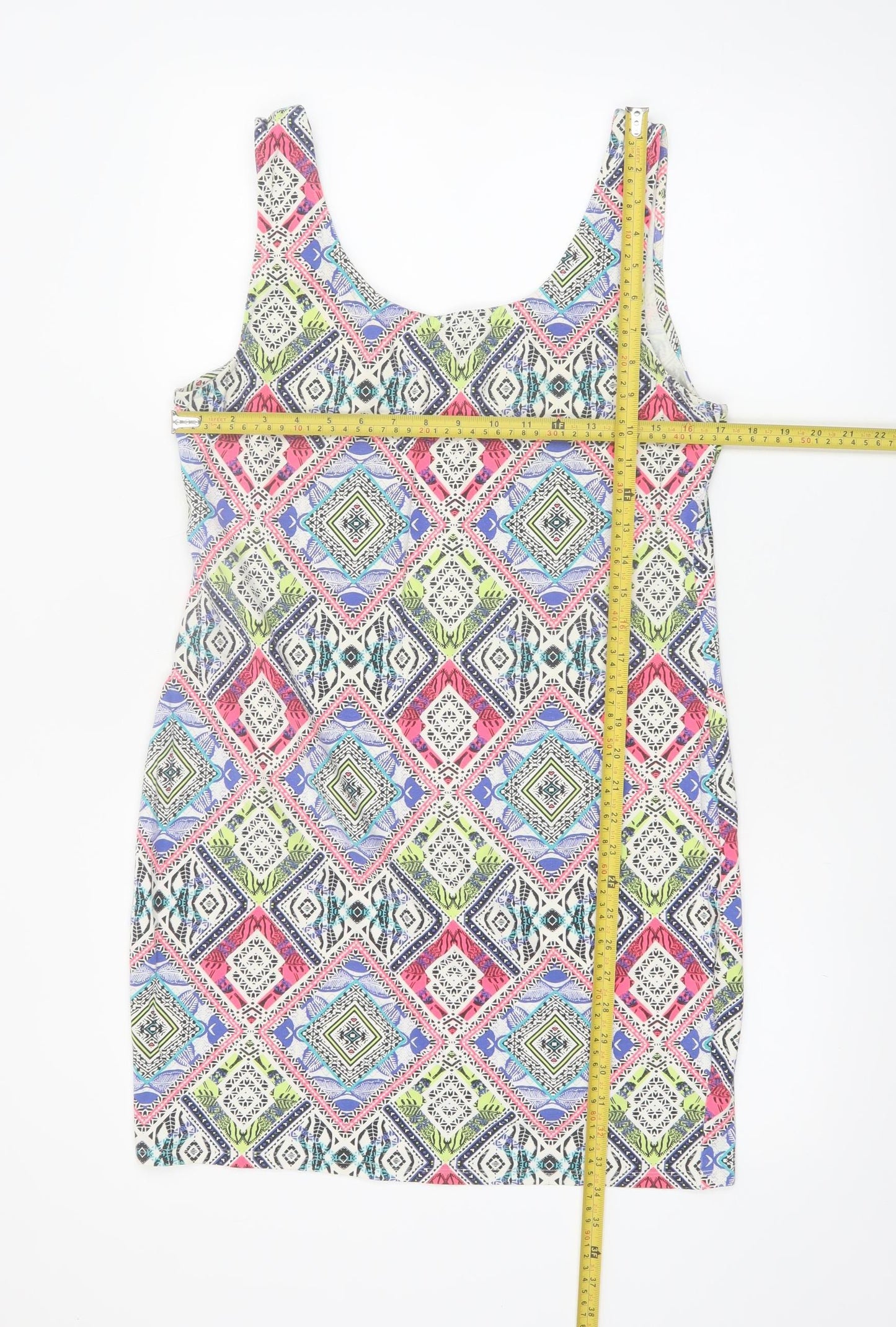 New Look Women’s Multicoloured Geometric Bodycon Dress Size 18