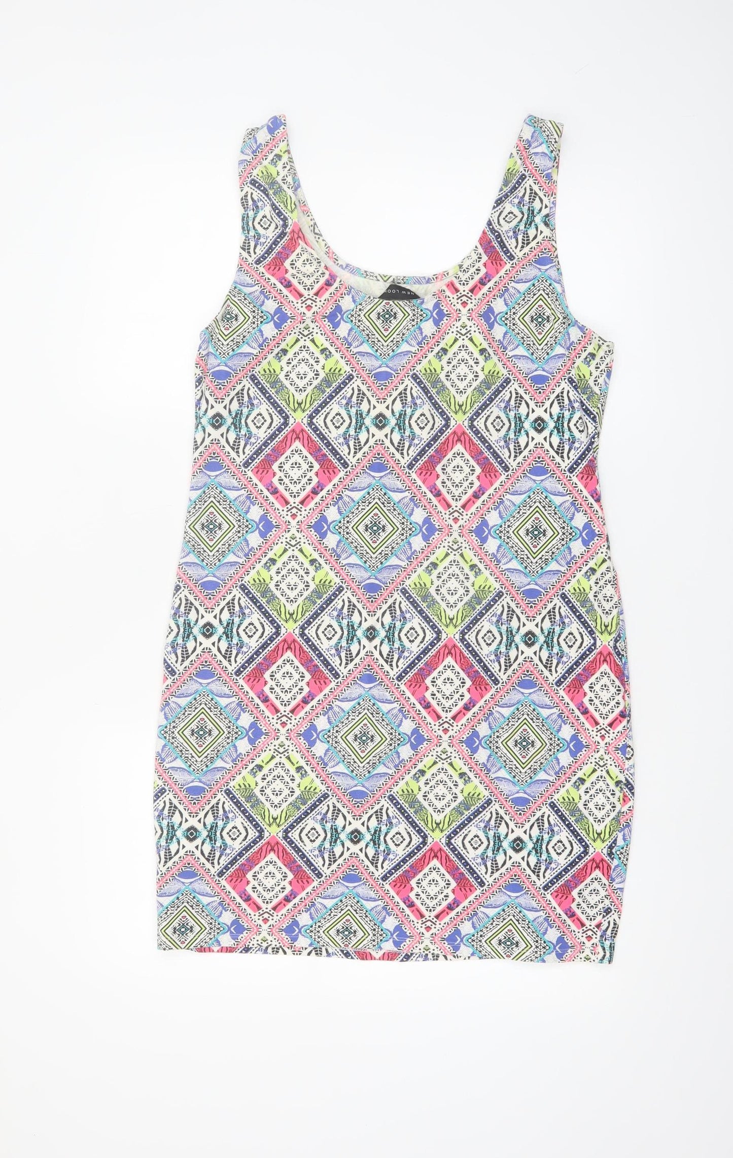 New Look Women’s Multicoloured Geometric Bodycon Dress Size 18