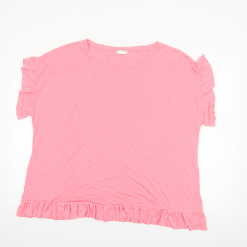 Marks and Spencer Women Pink Ruffle Jersey Nightshirt UK 22