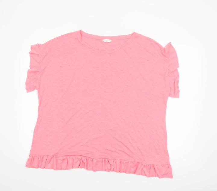 Marks and Spencer Women Pink Ruffle Jersey Nightshirt UK 22