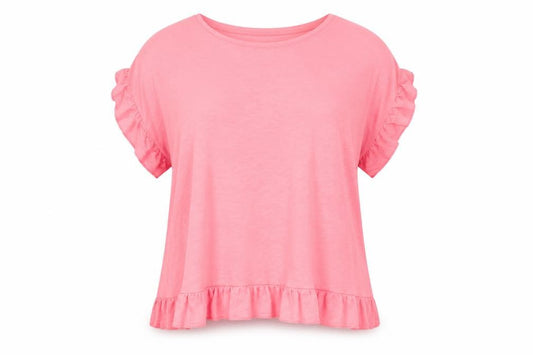 Marks and Spencer Women Pink Ruffle Jersey Nightshirt UK 22