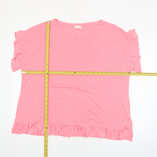 Marks and Spencer Women Pink Ruffle Jersey Nightshirt UK 22